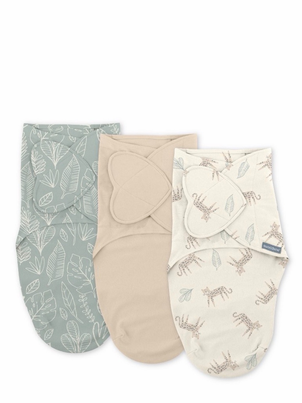 Swaddle Me by Ingenuity Trio Leaf, Sand, and Leopard Prints | Tog 1 | 0-3 months